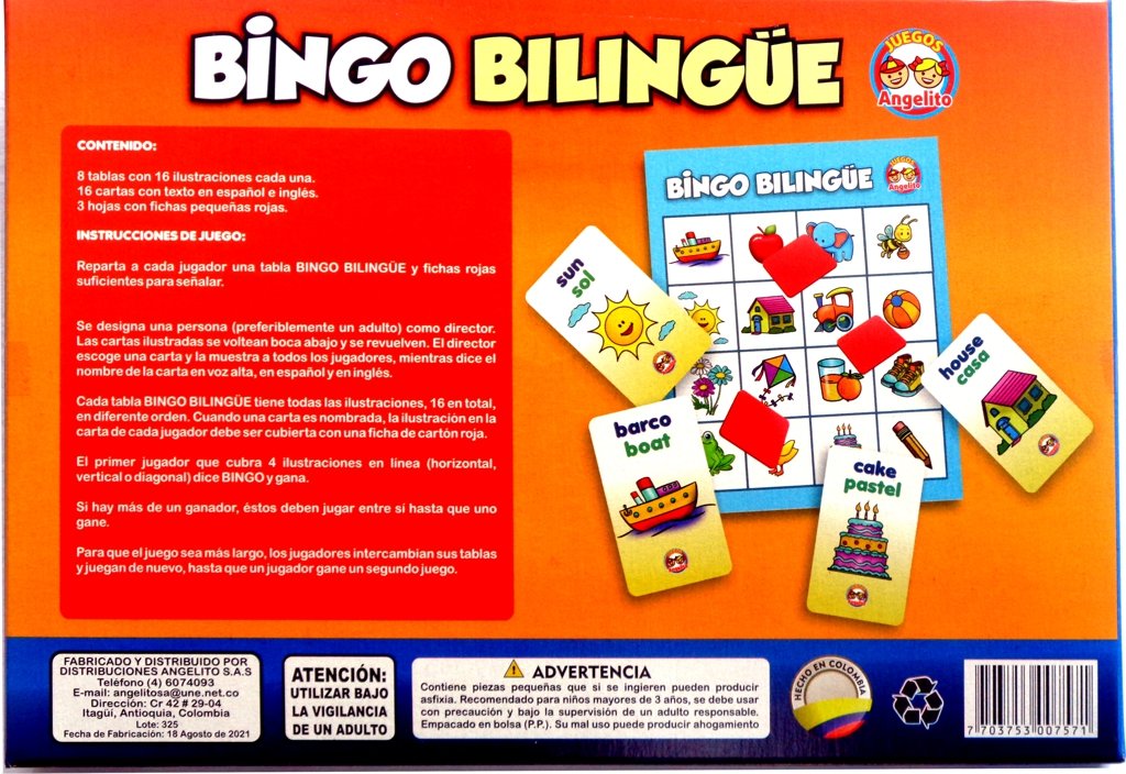Bingo bilingüe parte trasera