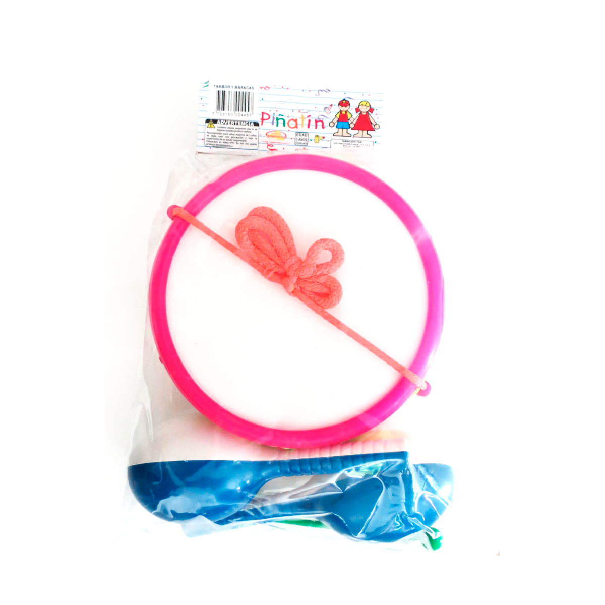 Musical tambor y maracas